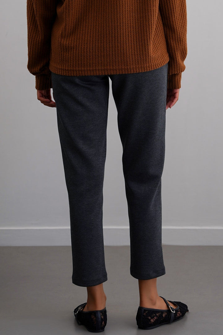CHARCOAL STRAIGHT EASY SLACKS