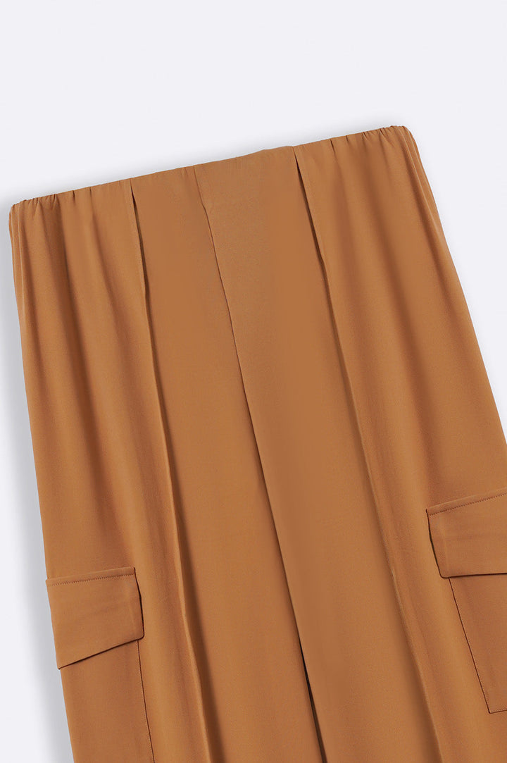 CAMEL FLOWY CARGO PANTS