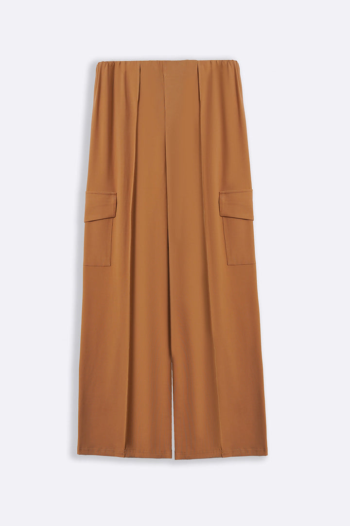CAMEL FLOWY CARGO PANTS