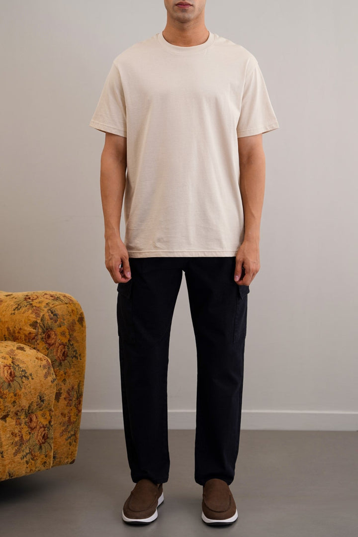 BLACK EASY TAPERED CARGOS