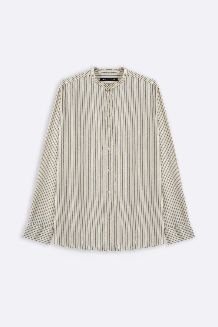 ECRU MANDARIN COLLAR SHIRT