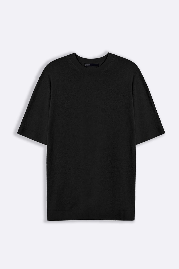 BLACK SNUG KNIT TEE