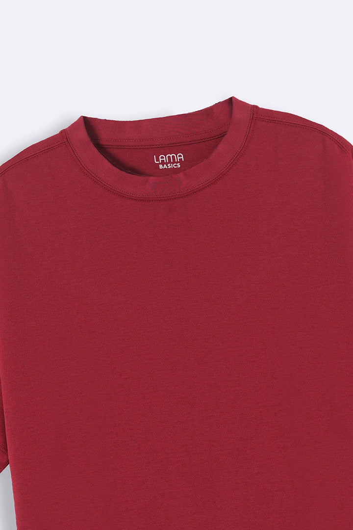 MAROON INTERLOCK TEE