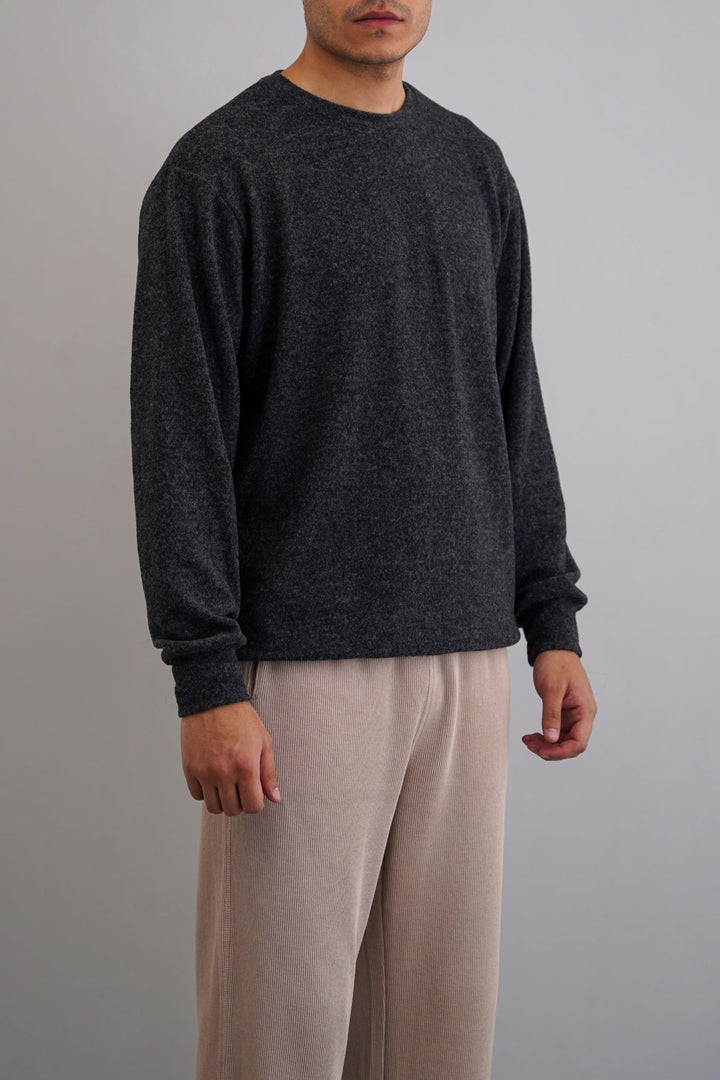 CHARCOAL BASIC SWEATSHIRTS