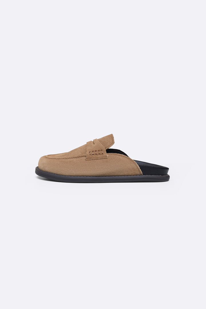 TAUPE SUEDE LEATHER MULES