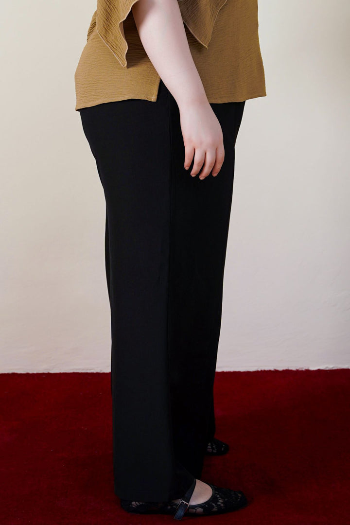 BLACK CURVE DRAWSTRING PANTS