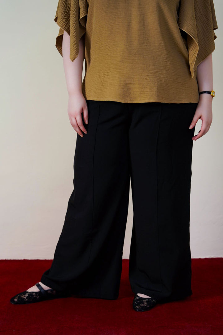 BLACK CURVE DRAWSTRING PANTS