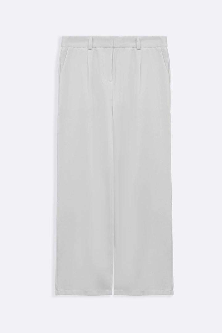WHITE ANKLE TAILORED TROUSERS