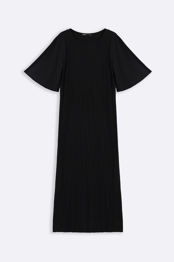 BLACK CONTOUR MAXI DRESS