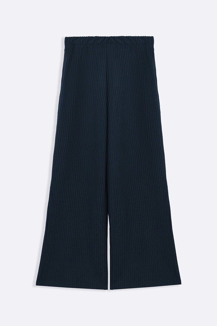 TEAL WAFFLE KNIT PANTS