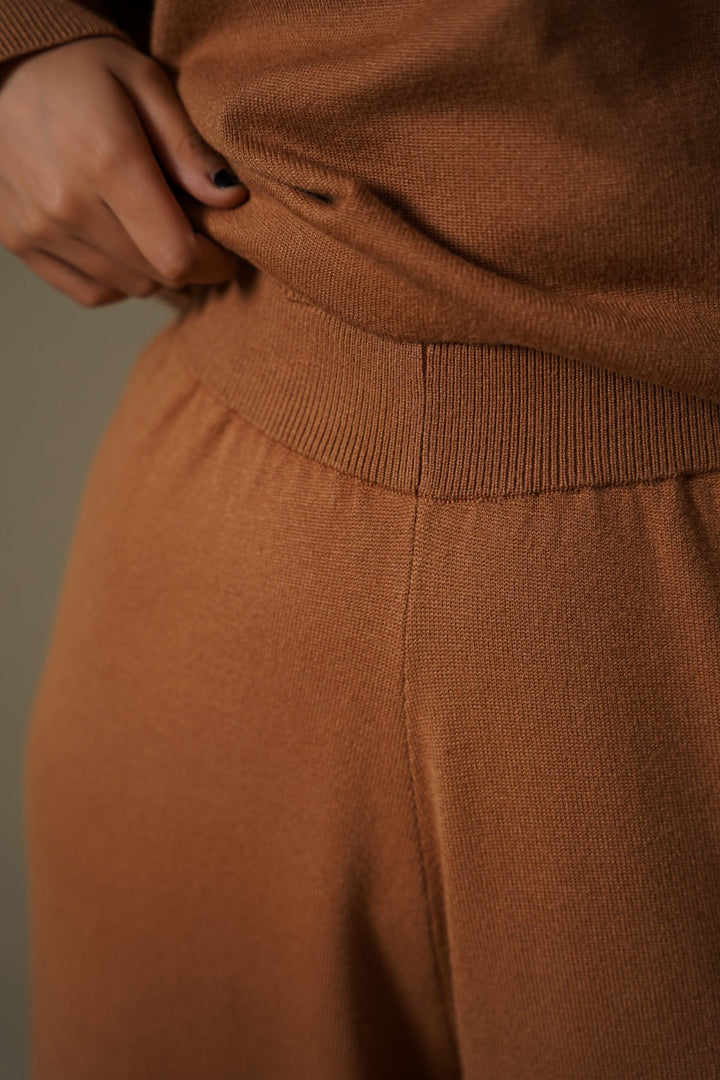 CAMEL FLOWY TROUSERS