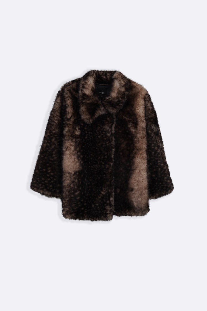 BROWN BAMBI FAUX FUR COAT