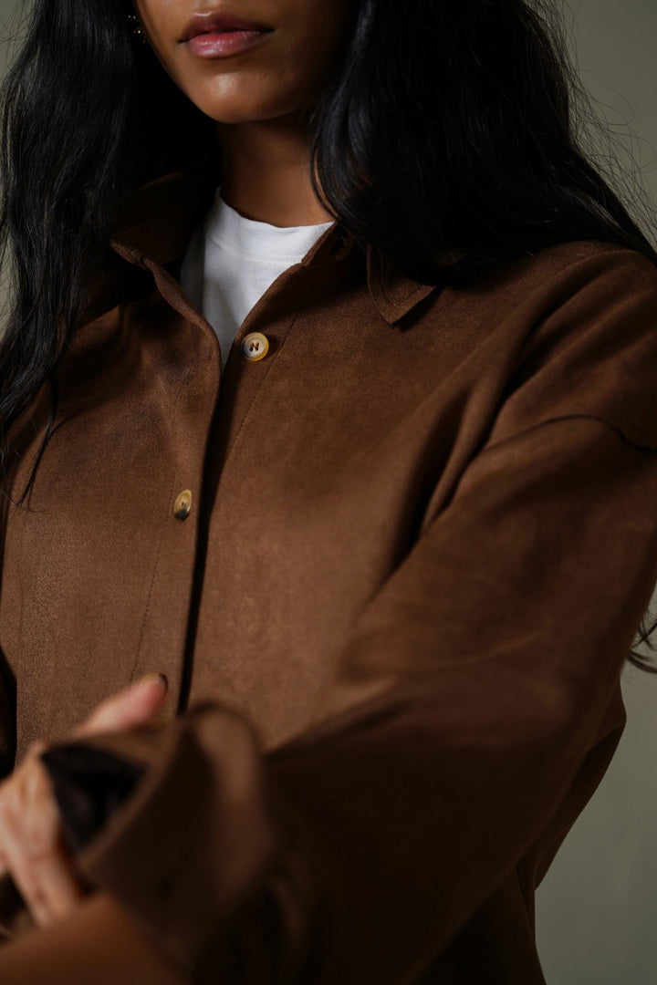 BROWN MARA SUEDE SHIRT