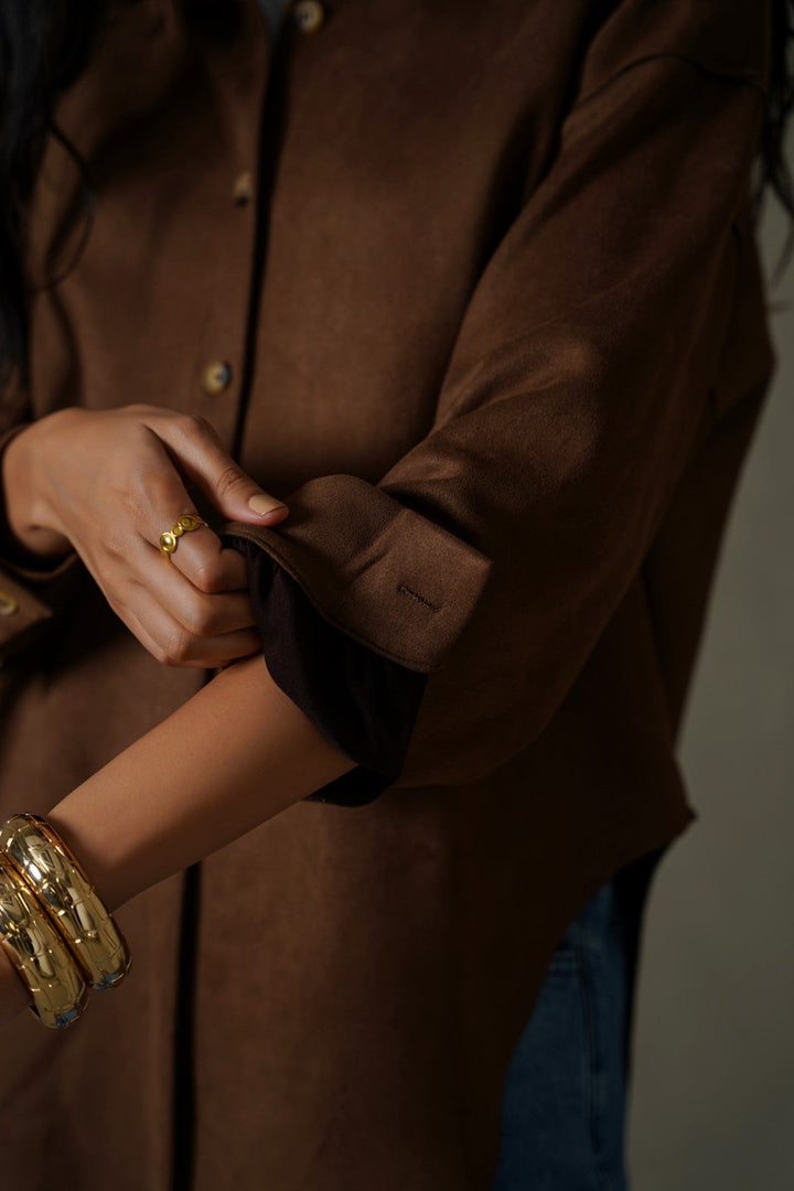BROWN MARA SUEDE SHIRT