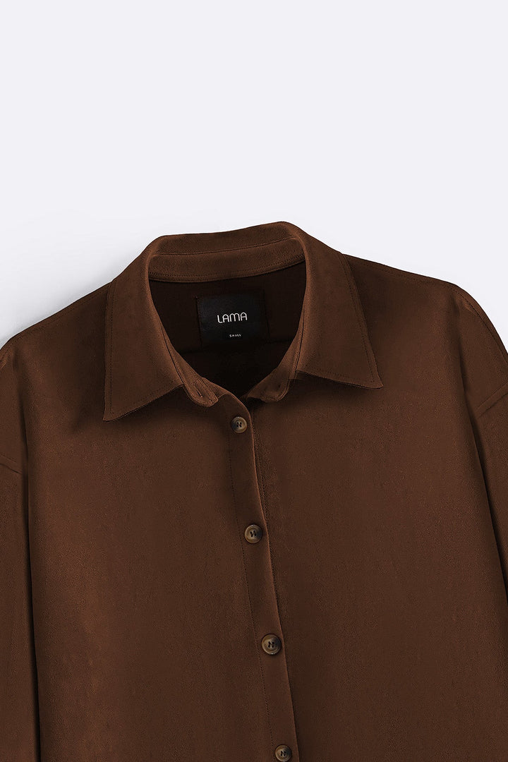 BROWN MARA SUEDE SHIRT