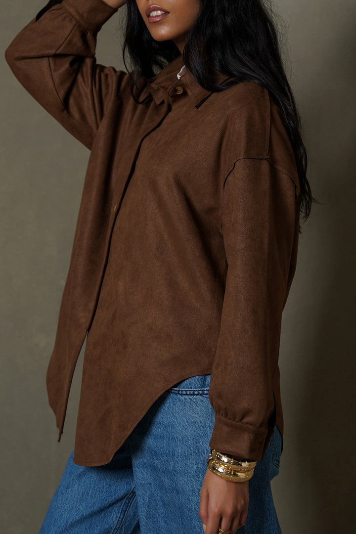 BROWN MARA SUEDE SHIRT