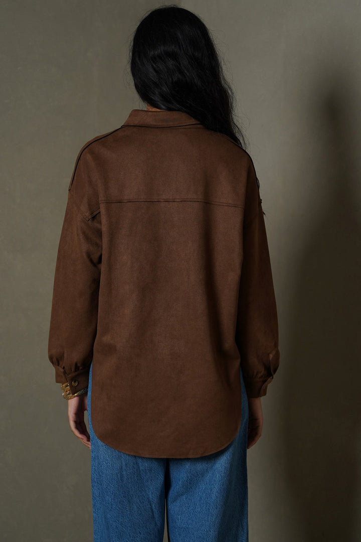 BROWN MARA SUEDE SHIRT