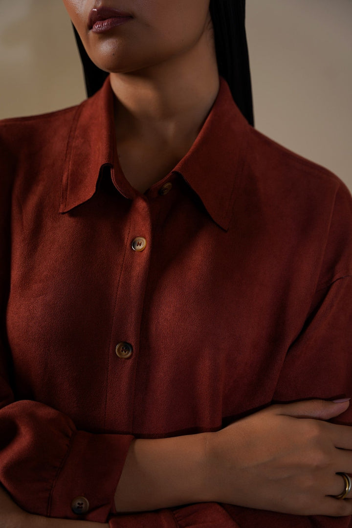 RUST MARA SUEDE SHIRT