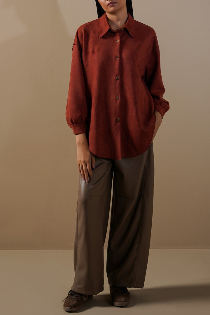 RUST MARA SUEDE SHIRT