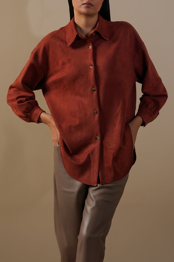 RUST MARA SUEDE SHIRT