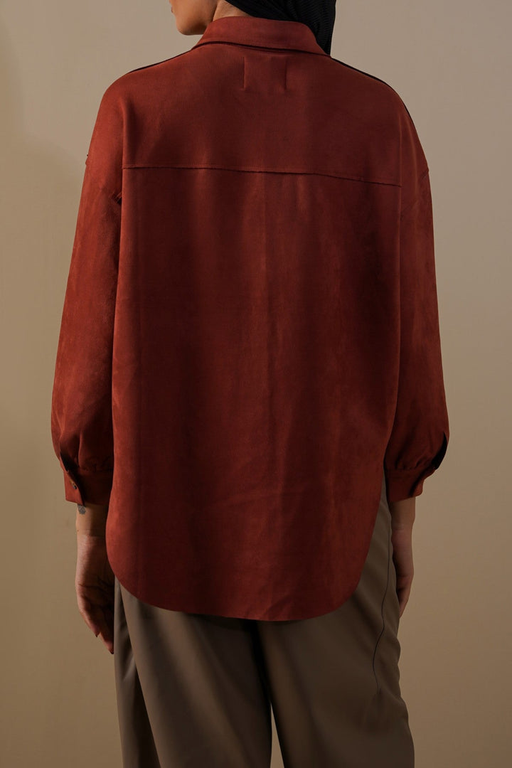 RUST MARA SUEDE SHIRT