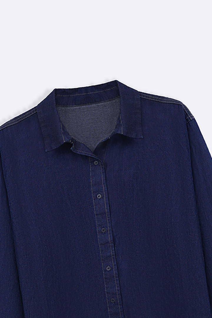 MID BLUE RELAXED DENIM SHIRT