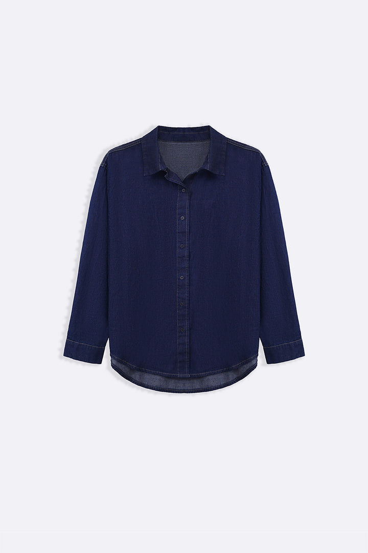 MID BLUE RELAXED DENIM SHIRT
