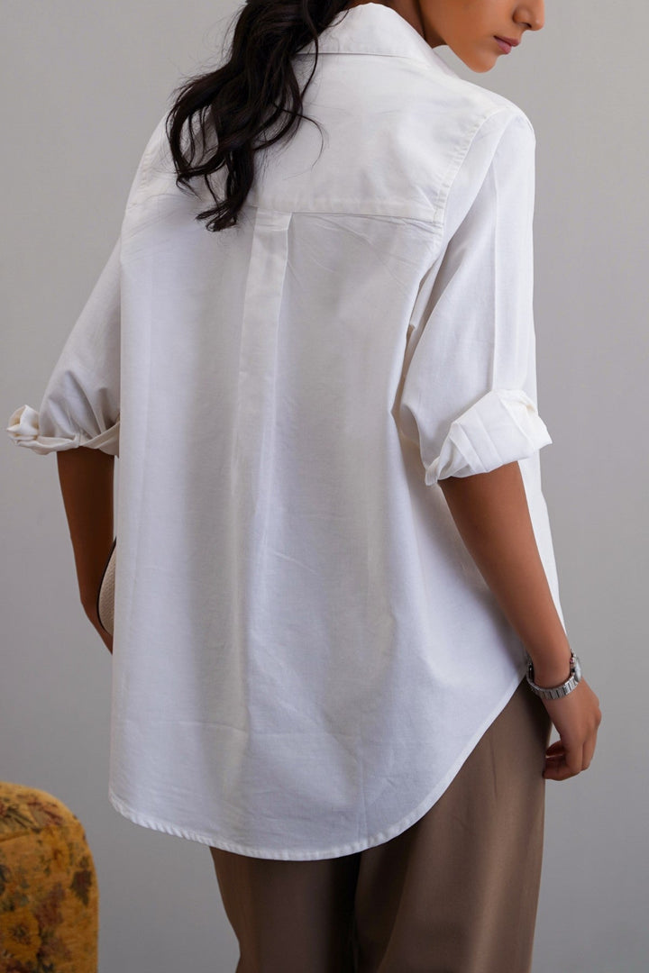 WHITE THE MEANS-BUSINESS SHIRT