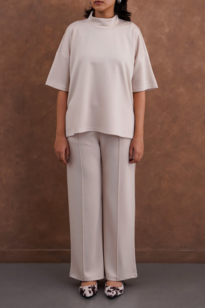 BEIGE NEOPRENE HIGH NECK