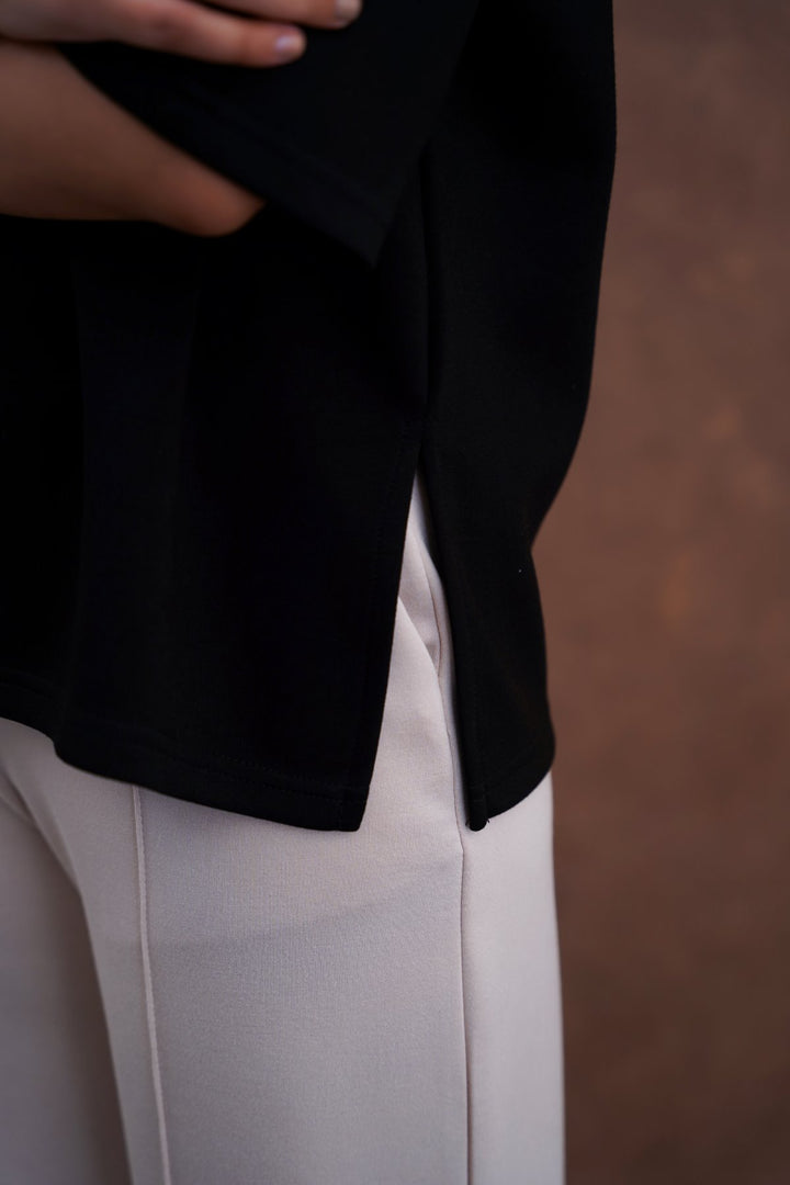 BLACK NEOPRENE HIGH NECK