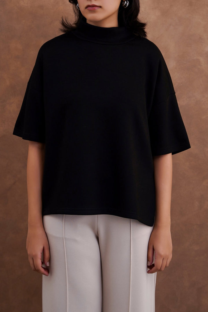 BLACK NEOPRENE HIGH NECK