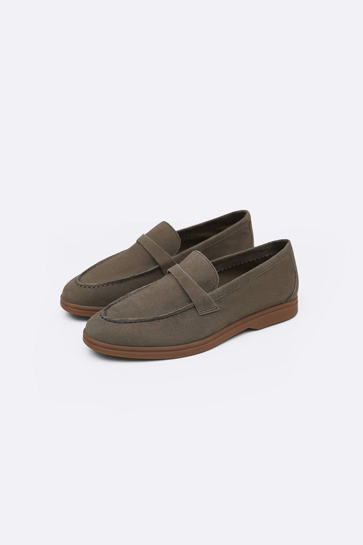 MINT PALM & PEBBLE LEATHER LOAFERS
