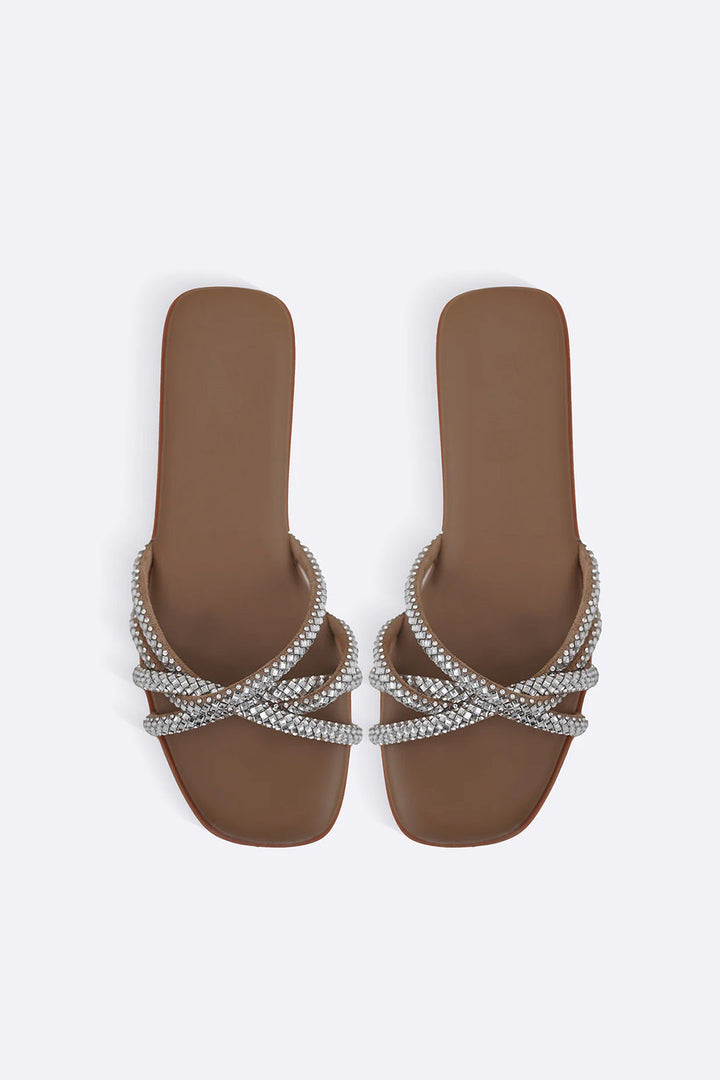 DARK BEIGE GAIA ROPE SLIDES