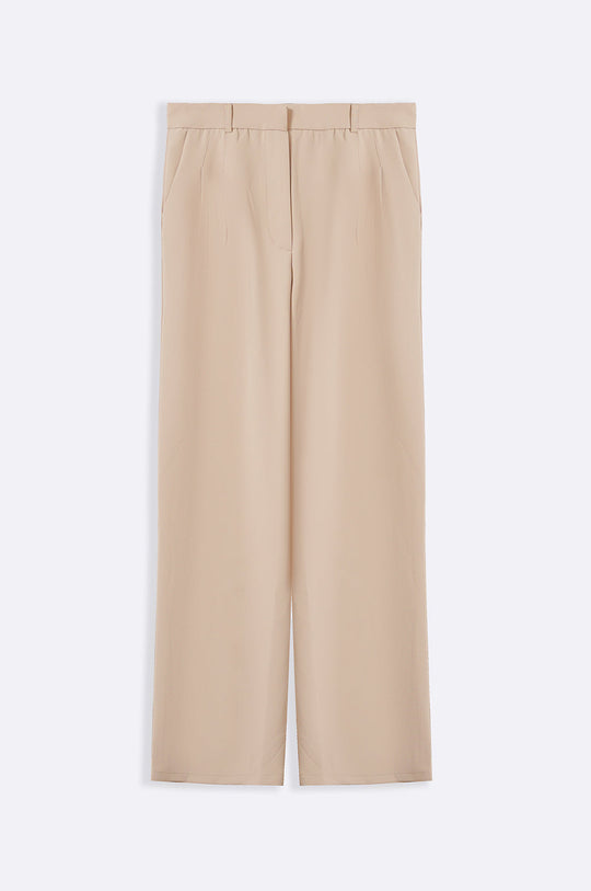 BEIGE LONG FORMAL STRAIGHT TROUSERS