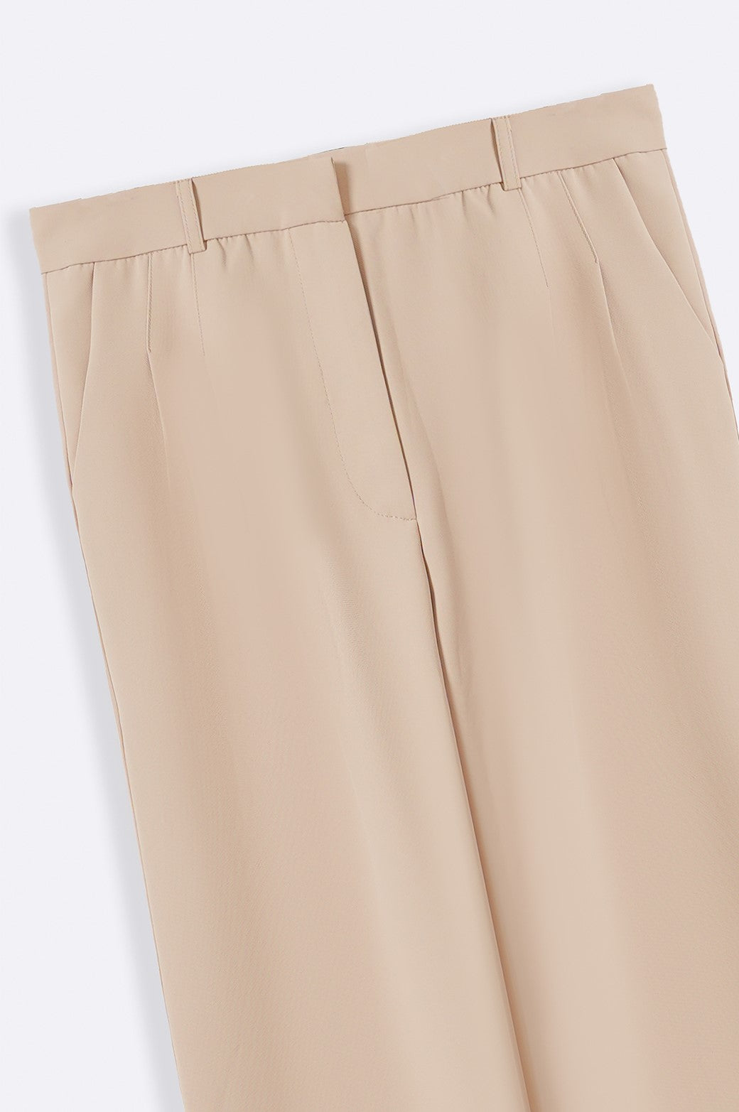 BEIGE LONG FORMAL STRAIGHT TROUSERS