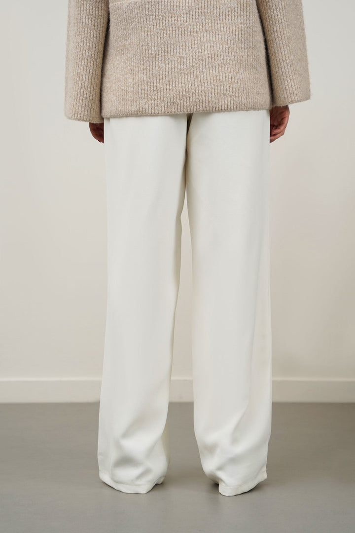 WHITE LONG FORMAL STRAIGHT TROUSERS
