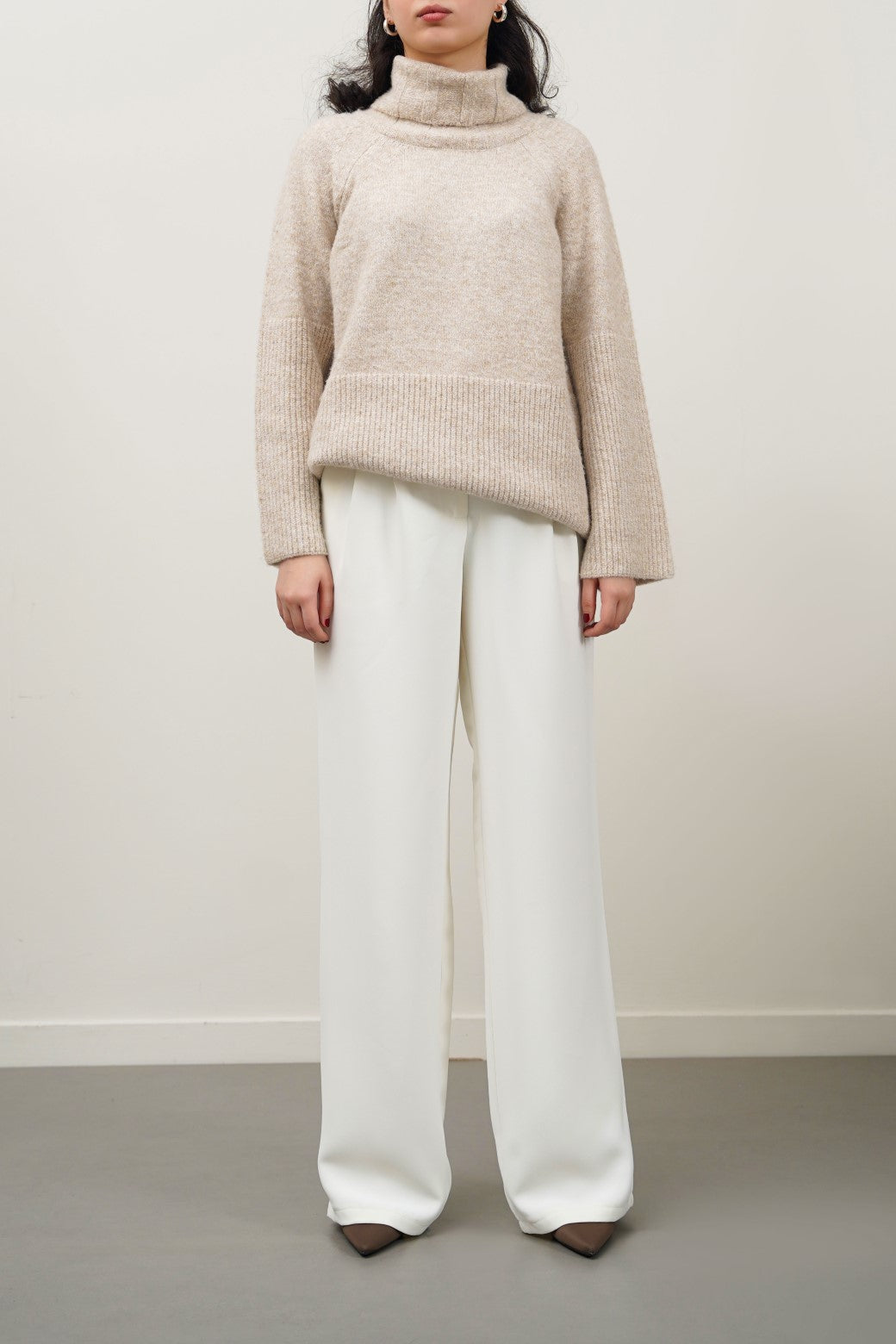 WHITE LONG FORMAL STRAIGHT TROUSERS