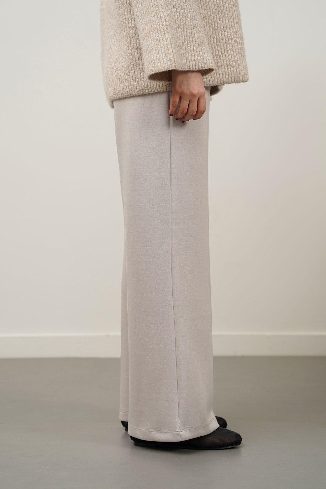 BEIGE ALL-DAY WIDE PANTS