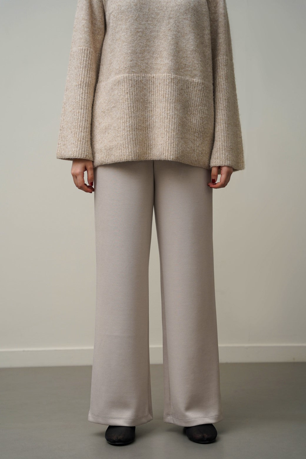 BEIGE ALL-DAY WIDE PANTS
