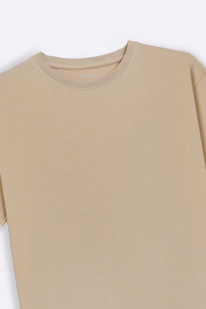 BEIGE CREW-NECK TEE