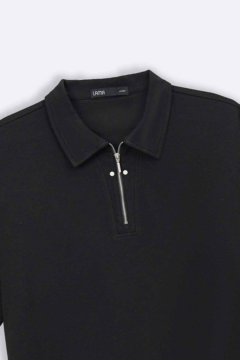 BLACK POLO SHIRT WITH ZIP