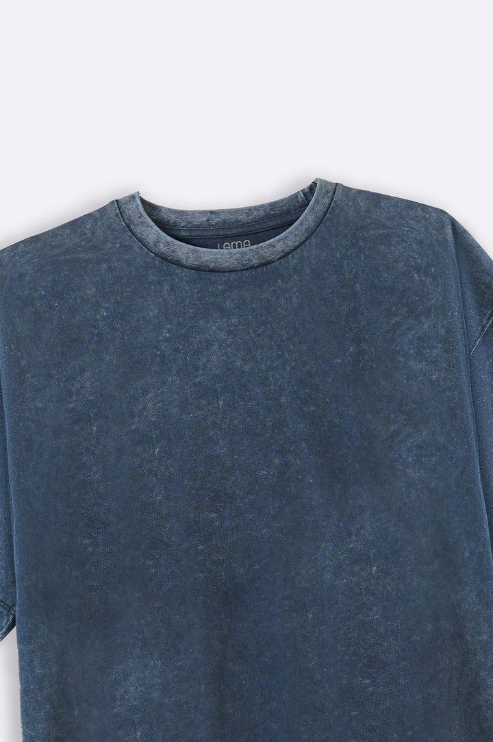 NAVY WASHED LOOSE FIT T-SHIRT