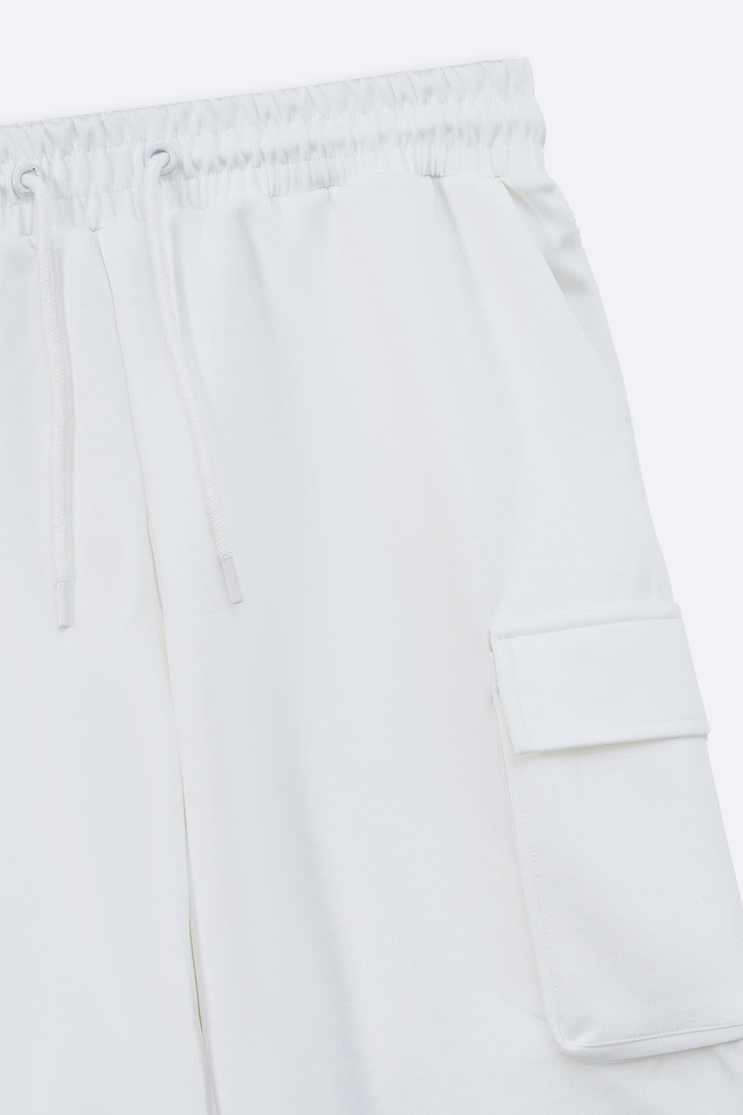 WHITE NEOPRENE CARGO SHORTS