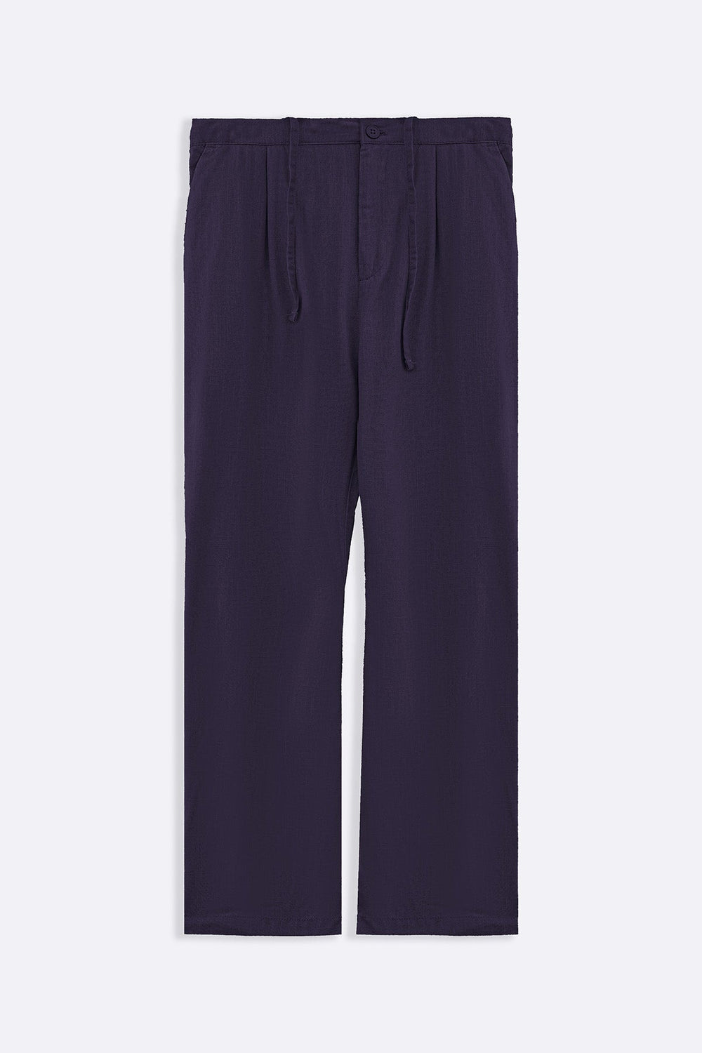 MELANGE NAVY RELAXED TROUSERS