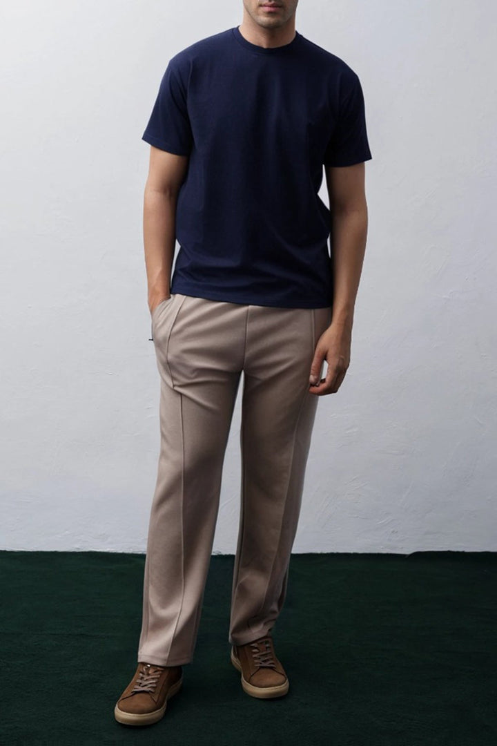 NAVY CREW-NECK TEE