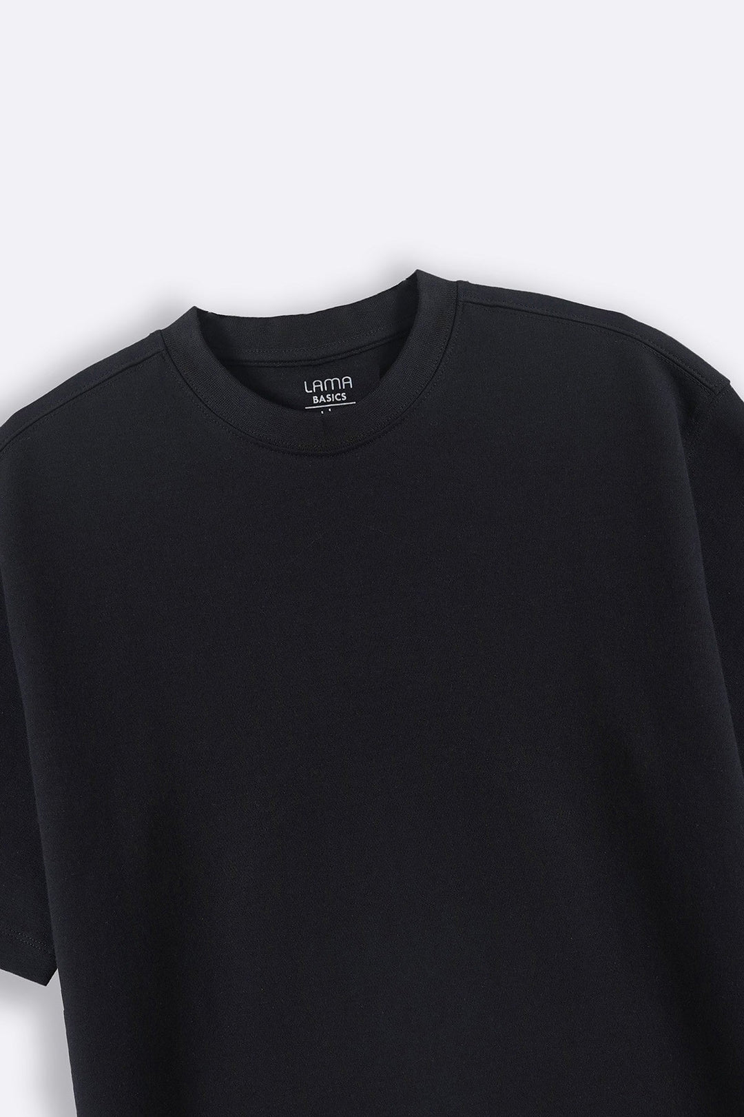 BLACK INTERLOCK TEE