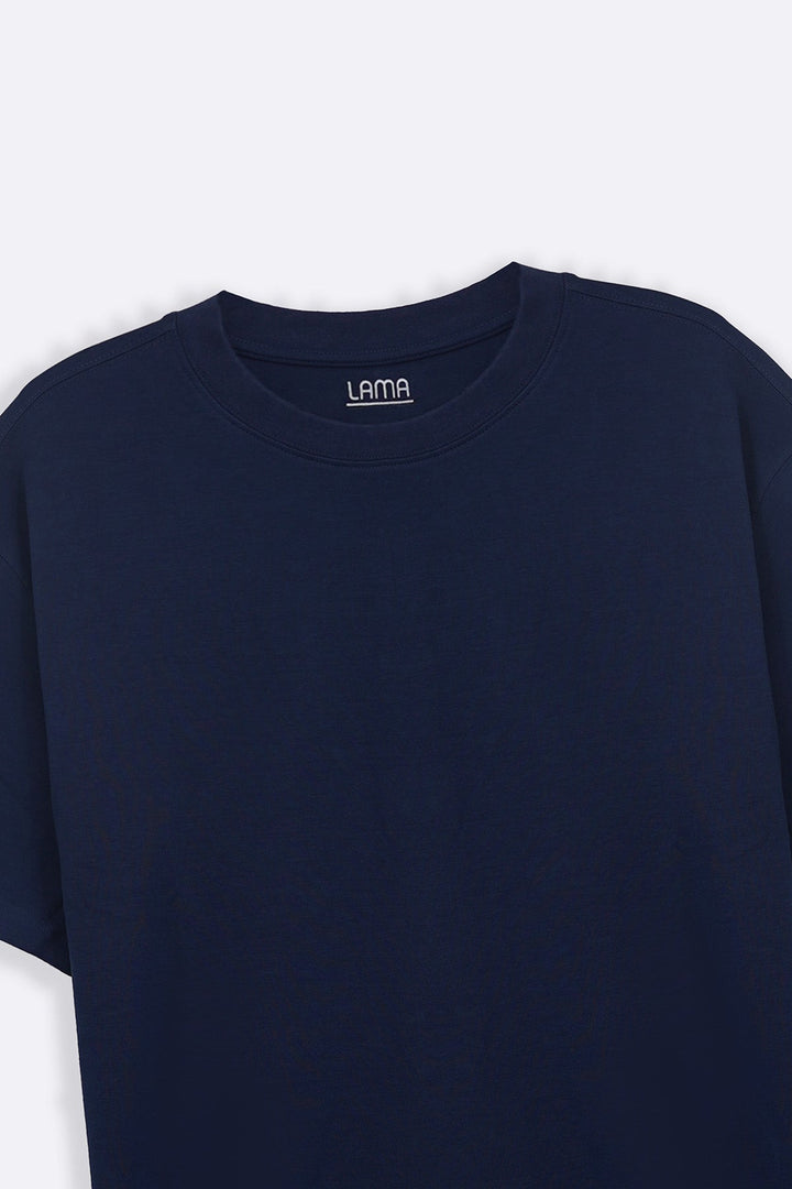 MID BLUE INTERLOCK TEE