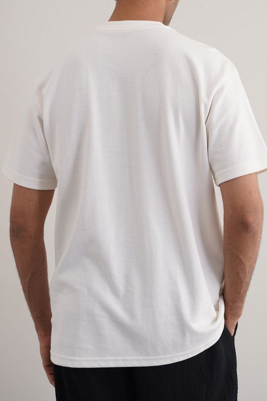 OFF WHITE INTERLOCK TEE