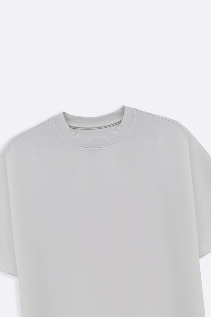WHITE BOXY TEE