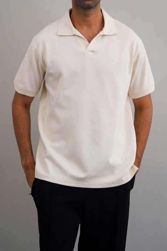 IVORY KNITTED POLO